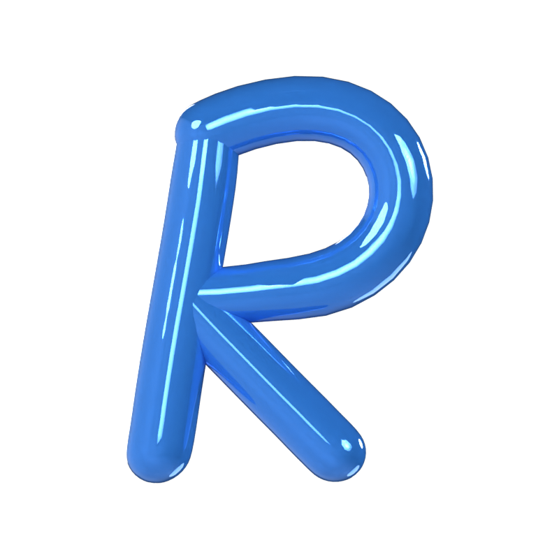 R文字3Dモデル 3D Graphic