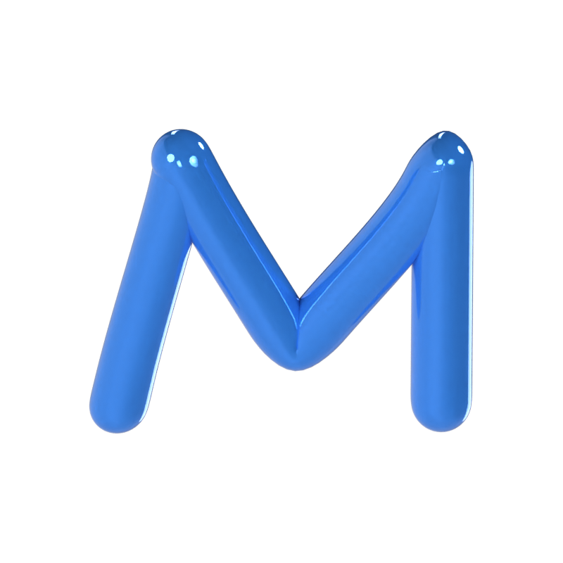 M Letter 3D Model 3D Graphic