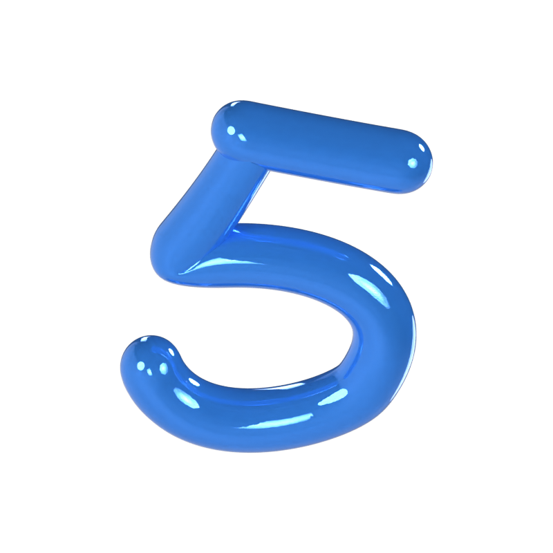 5 Number 3D Model 3D Graphic