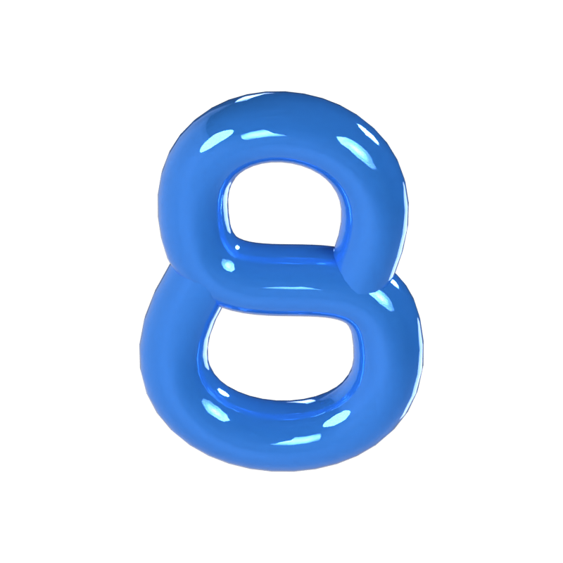 8 Number 3D Model