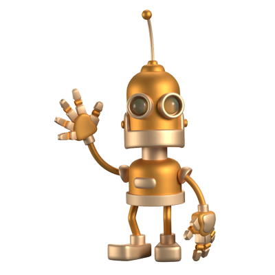 Steampunk Automaton Robot 3D Animated Icon 3D Graphic