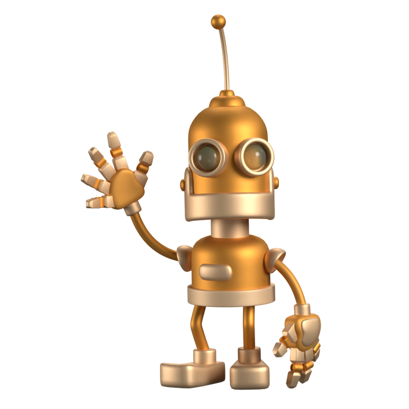 Steampunk Automaton Robot 3D Animated Icon 3D Graphic