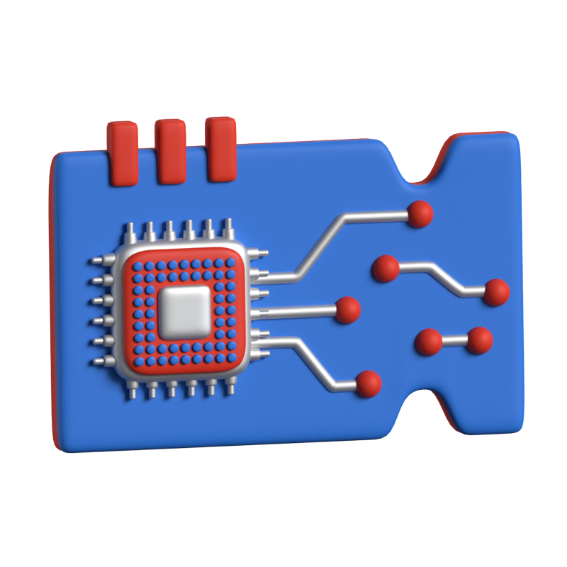 Circuito impreso Icono animado en 3D 3D Graphic