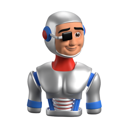 Cyborg 3D Animated Icon 3D Graphic