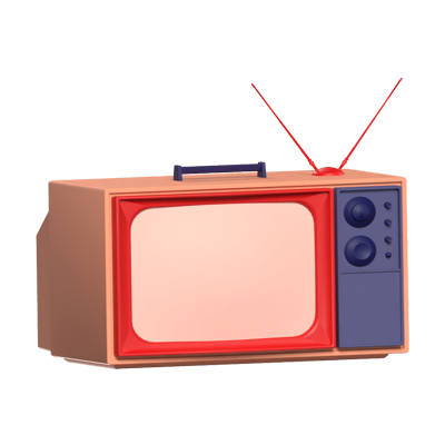 Television 3D Animated Icon 3D Graphic