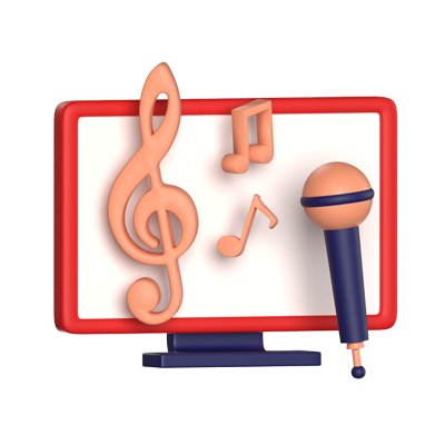 Karaoke 3D Animated Icon 3D Graphic