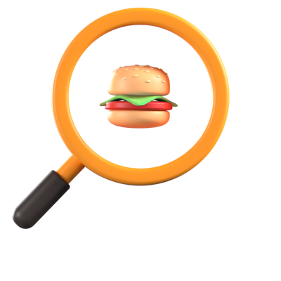 Searching Food Animated 3D Icon 3D Graphic