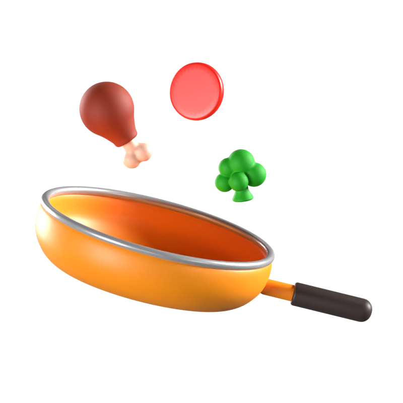 Preparing Food Animated 3D Icon 3D Graphic