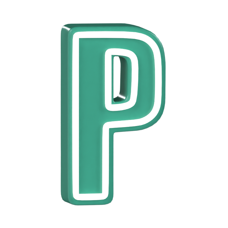 P Letter 3D Model