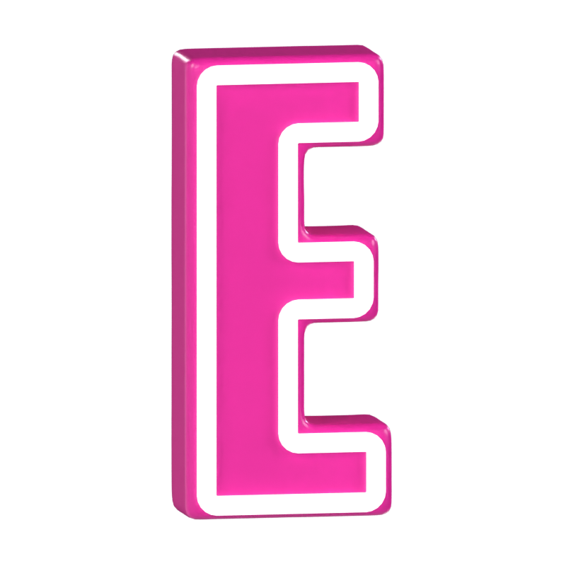 E Letter 3D Model