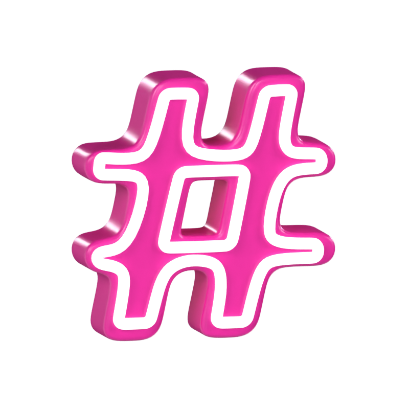 Hashtag Symbol 3D Modell 3D Graphic