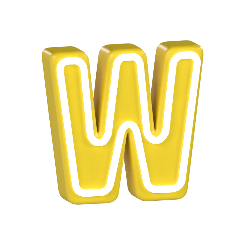 W Letter 3D Model