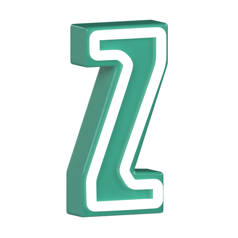 Z文字3Dモデル 3D Graphic