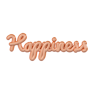 Happiness 3D Text 3D Graphic