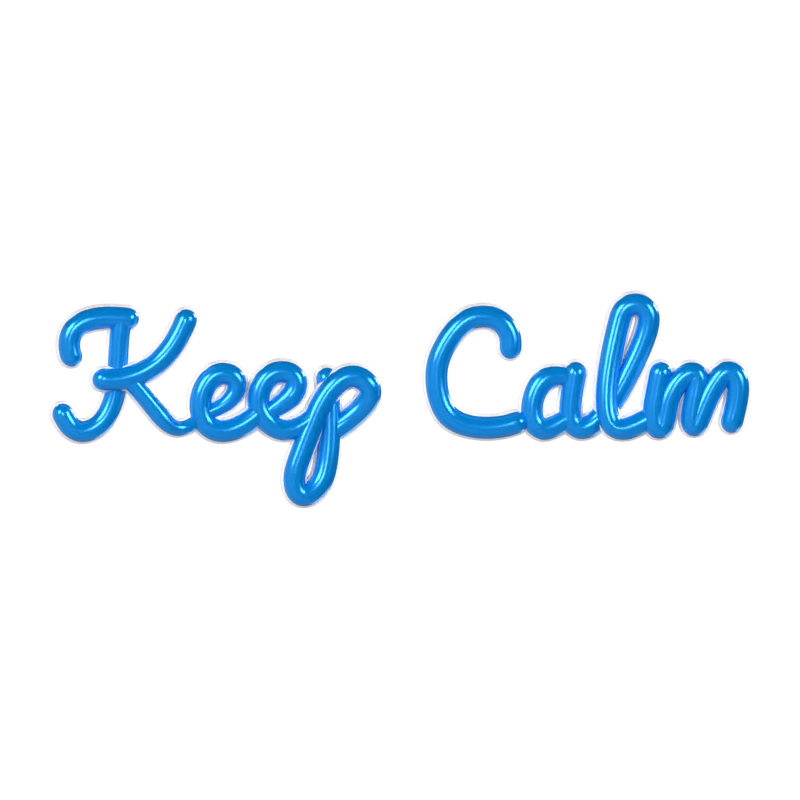 Texto em 3D Keep Calm 3D Graphic