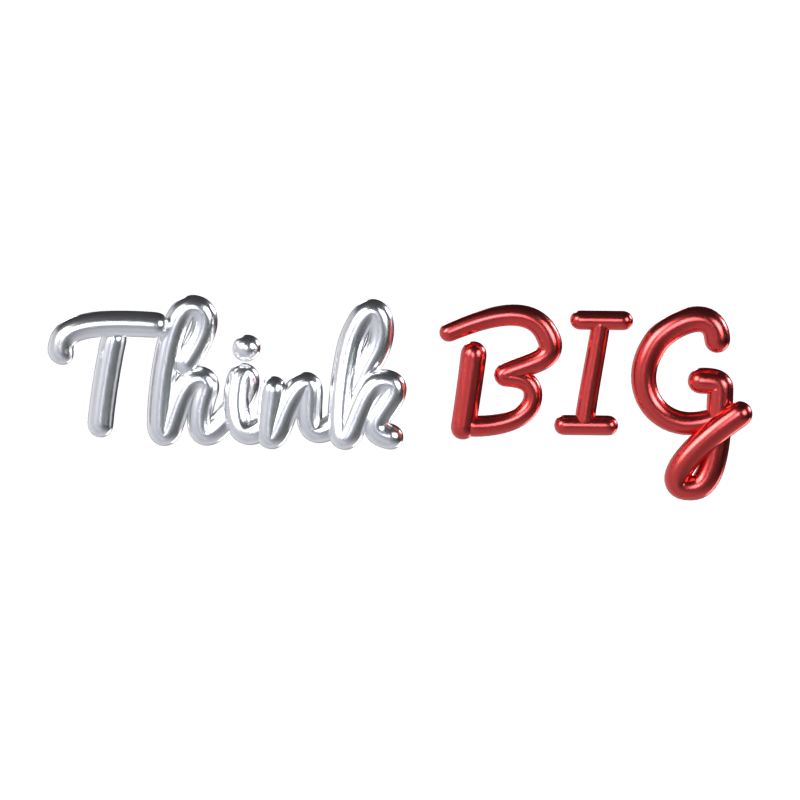 Texto em 3D do Think Big 3D Graphic