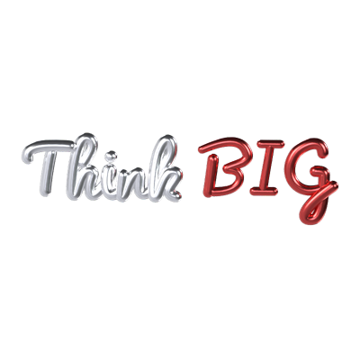 texto em 3d do think big 3D Graphic