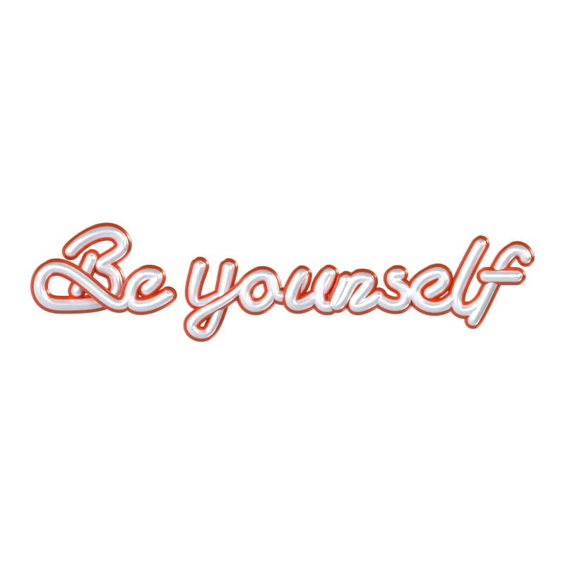 Texto em 3D "Be Yourself 3D Graphic