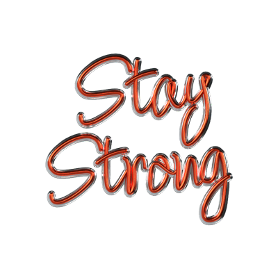 texto em 3d "stay strong 3D Graphic