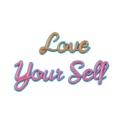 texto em 3d "love your self 3D Graphic