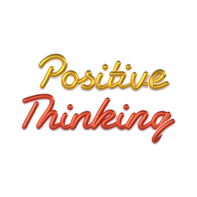 Positives Denken 3D Text 3D Graphic