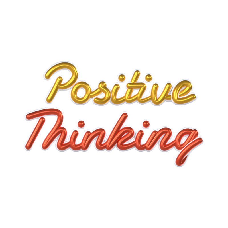 Positives Denken 3D Text 3D Graphic