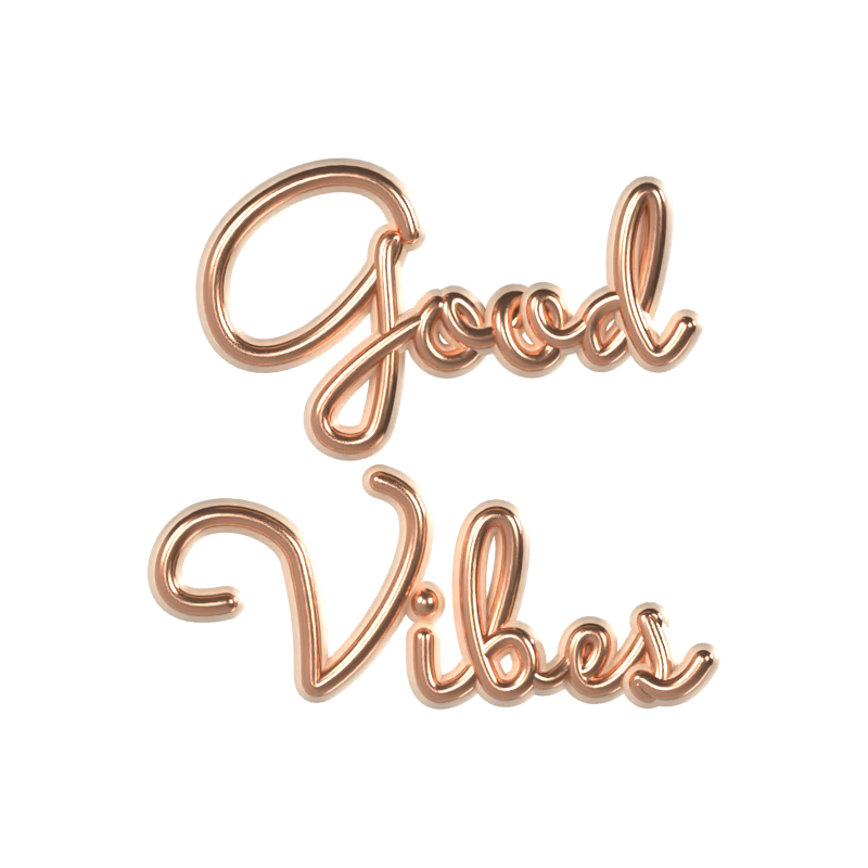 Texto em 3D Good Vibes 3D Graphic