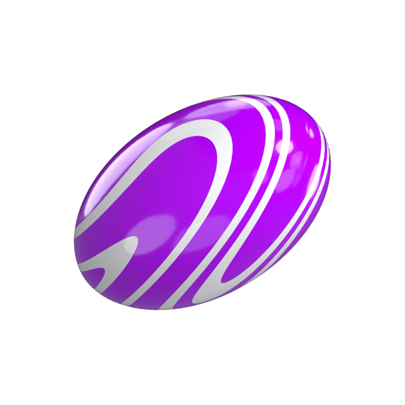 Oval Lollipop Candy 3D Model