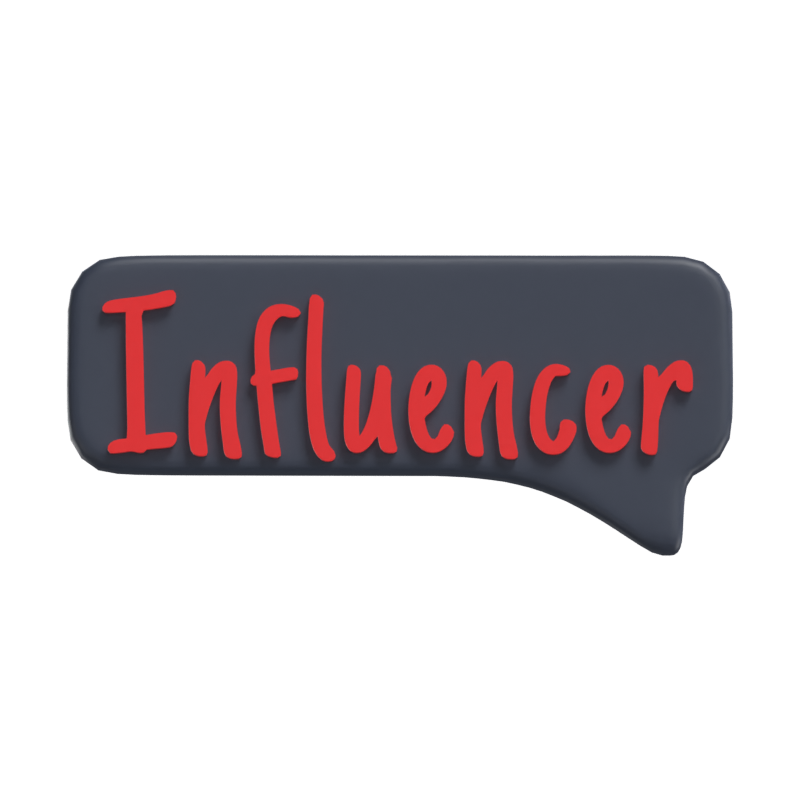 Influencer Text 3D Modell 3D Graphic