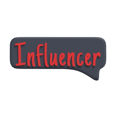 Influencer Text 3D Modell 3D Graphic