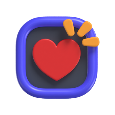 Heart Button 3D Model 3D Graphic