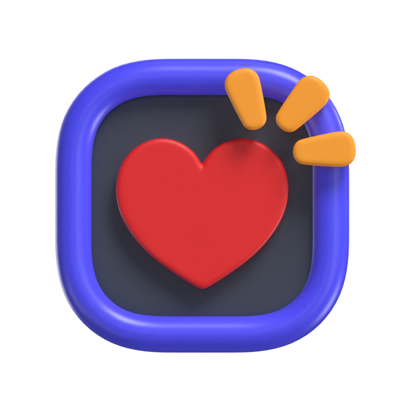 Heart Button 3D Model 3D Graphic