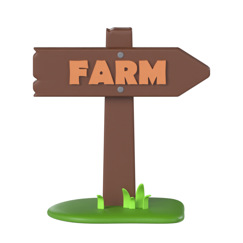 Farm Signboard 3D Model 3D Graphic