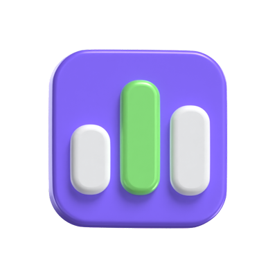 Bar Chart With Frame 3D Model 3D Graphic