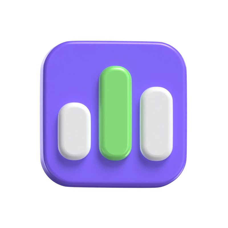 Bar Chart With Frame 3D Model 3D Graphic