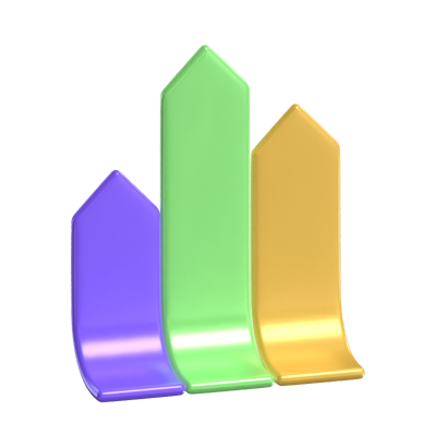 Curved Bar Chart 3D Model 3D Graphic