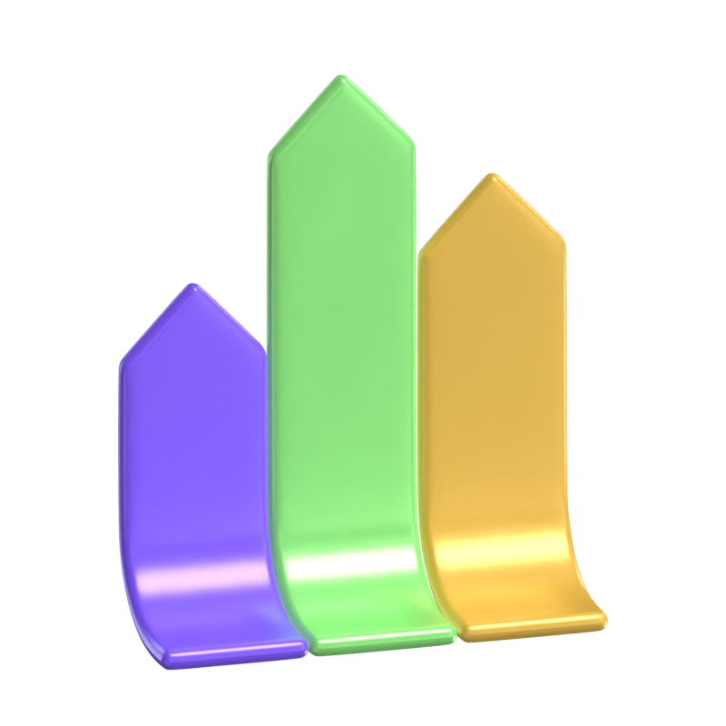 Gebogenes Balkendiagramm 3D Modell