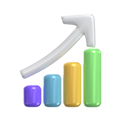 Increased Bar Chart 3D Model 3D Graphic