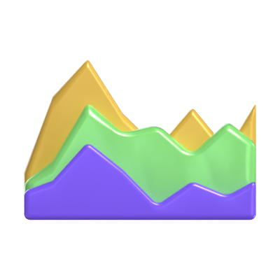 다중 영역 차트 3d 모델 3D Graphic