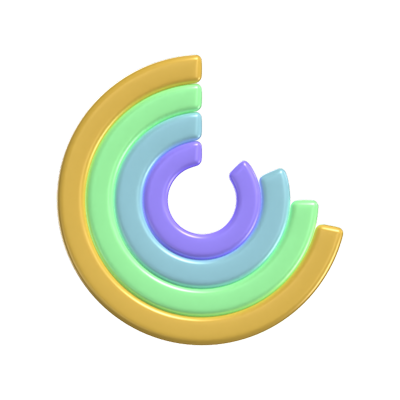 modelo 3d de gráfico de círculos múltiplos 3D Graphic