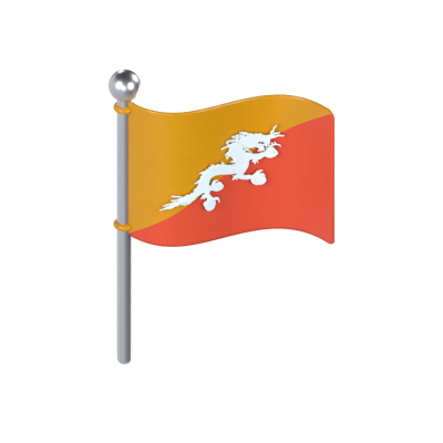 Bhutan Flagge 3D Modell 3D Graphic