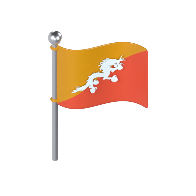 Bhutan Flagge 3D Modell 3D Graphic