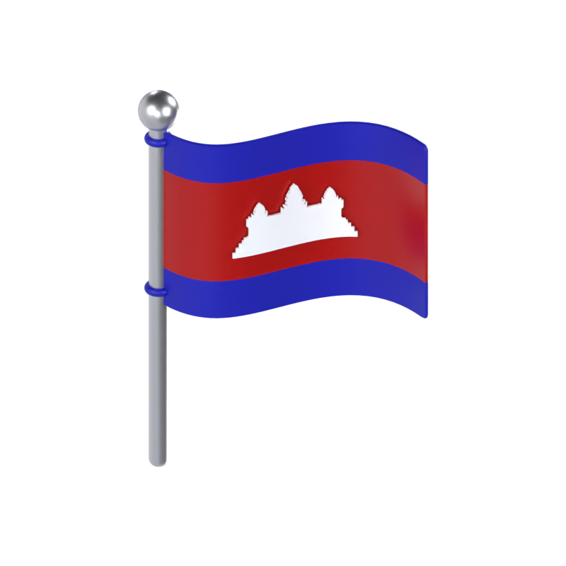 Modelo 3D da bandeira do Camboja 3D Graphic