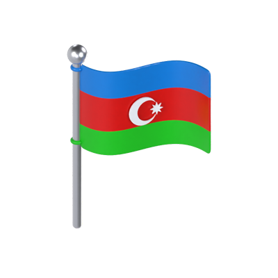 Modelo 3D de la bandera de Azerbaiyán 3D Graphic