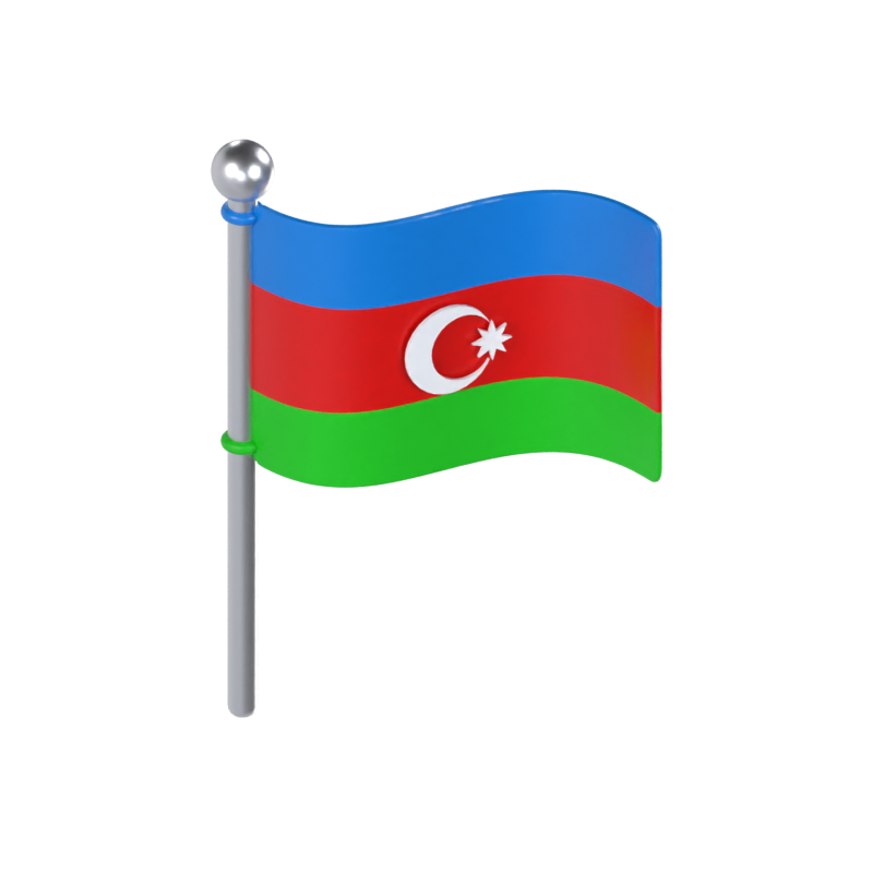 Modelo 3D de la bandera de Azerbaiyán 3D Graphic