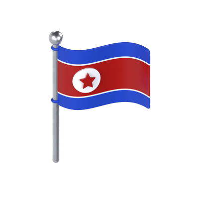 Nordkorea Flagge 3D Modell 3D Graphic