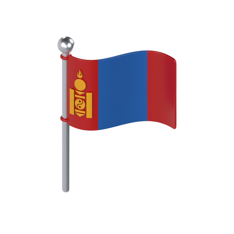 Bandera de Mongolia Modelo 3D 3D Graphic