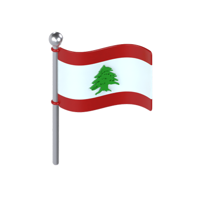 libanon flagge 3d modell 3D Graphic