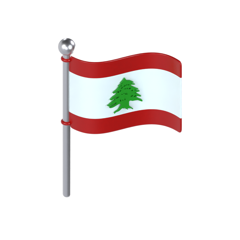 Libanon Flagge 3D Modell 3D Graphic