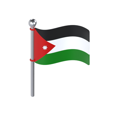 jordanien flagge 3d modell 3D Graphic